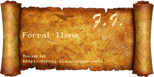 Forrai Ilona névjegykártya