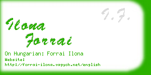 ilona forrai business card